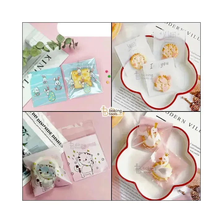 Small Cookie Pouch Self-Adhesive Cellophane Envelope Packaging Bags - 013 - Peekaboo Cat